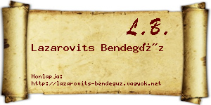 Lazarovits Bendegúz névjegykártya